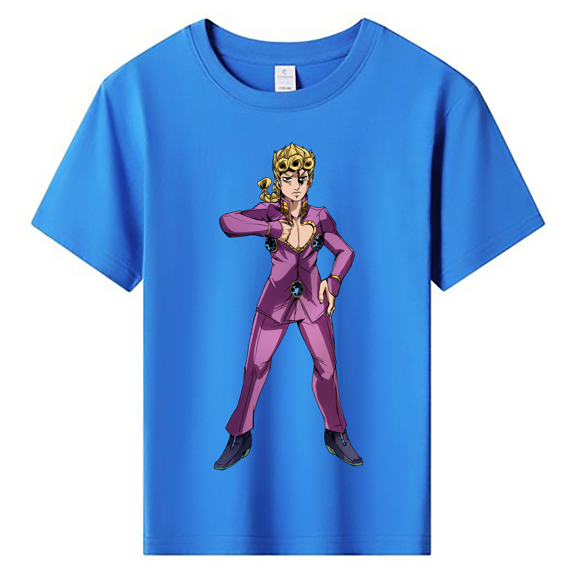 （画像用） ジョジョの奇妙な冒険 ジョルノ?ジョバァーナ JoJo's Bizarre Adventure Giorno Giovanna 綿100％キッズTシャツ（フロントプリント）